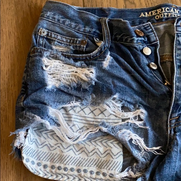 Dark Vintage Hi-Rise Festival AE Jean Shorts - Picture 2 of 5